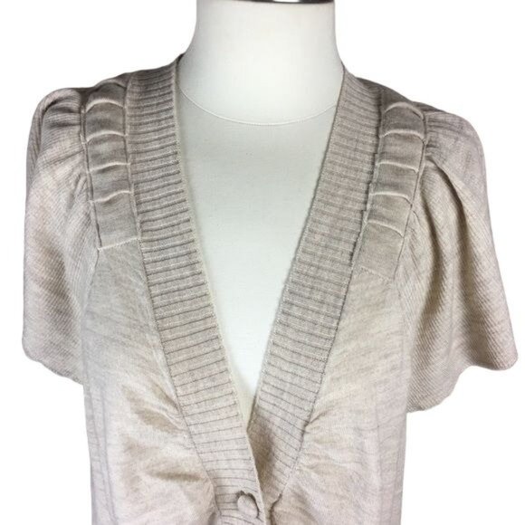 MOTH Anthropology Button Beige Sweater pockets L - Picture 6 of 7